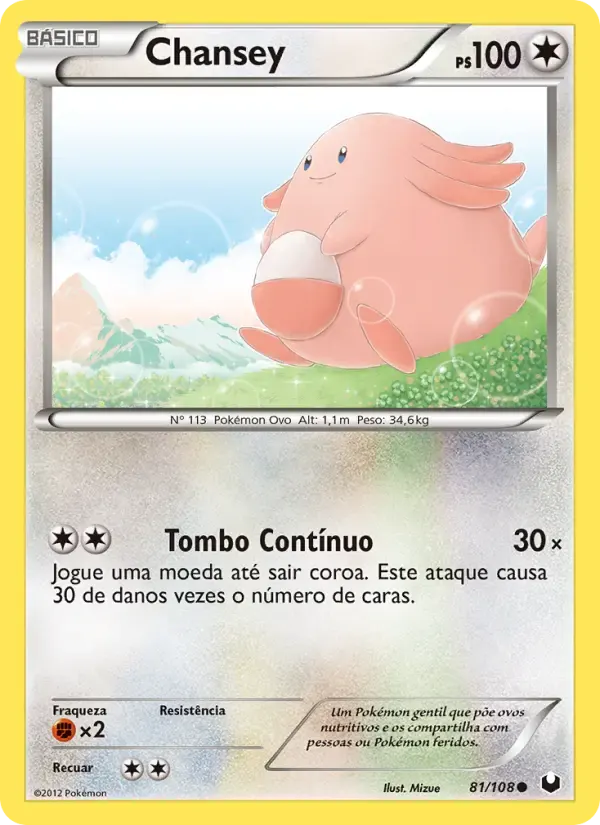 Chansey — Exploradores da Escuridão 81 Portuguese Pokémon card