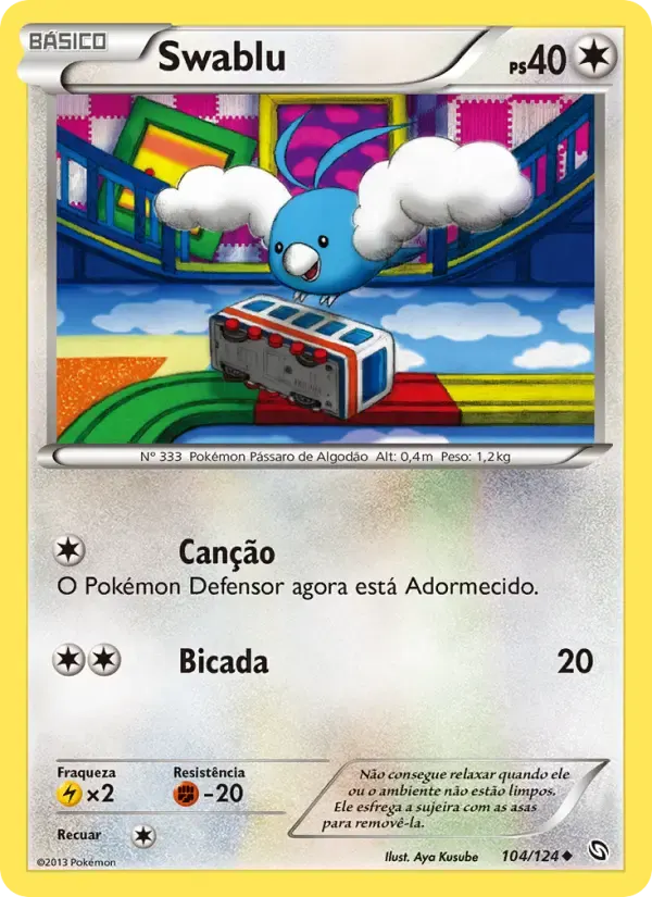 Swablu — Dragões Enaltecidos 104 Portuguese Pokémon card