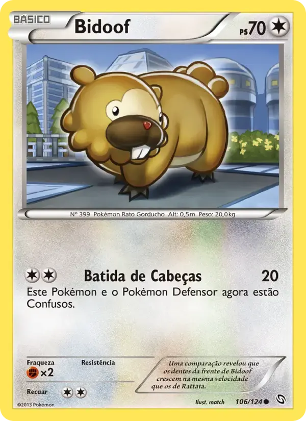 Bidoof — Dragões Enaltecidos 106 Portuguese Pokémon card