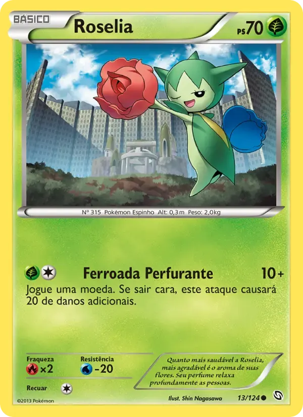 Roselia — Dragões Enaltecidos 13 Portuguese Pokémon card