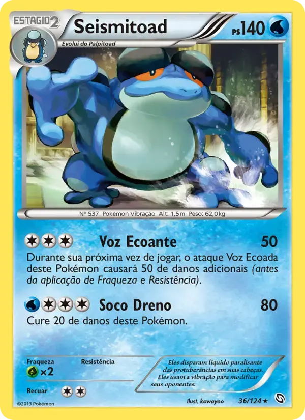 Seismitoad — Dragões Enaltecidos 36 Portuguese Pokémon card