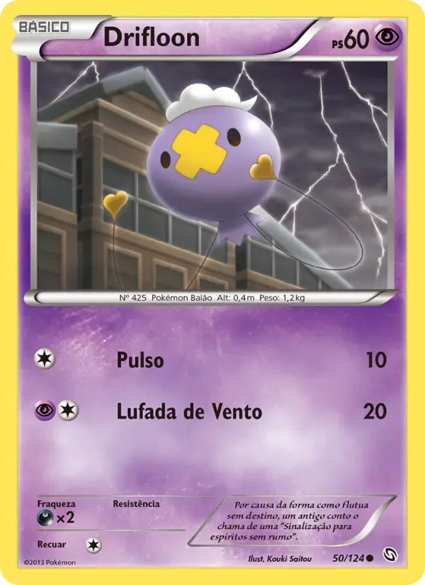 Drifloon — Dragões Enaltecidos 50 Portuguese Pokémon card