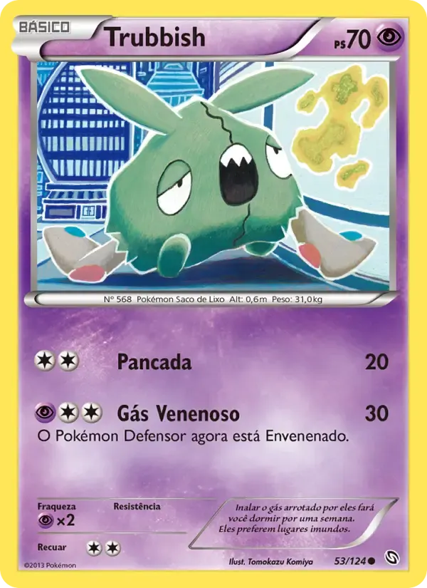 Trubbish — Dragões Enaltecidos 53 Portuguese Pokémon card