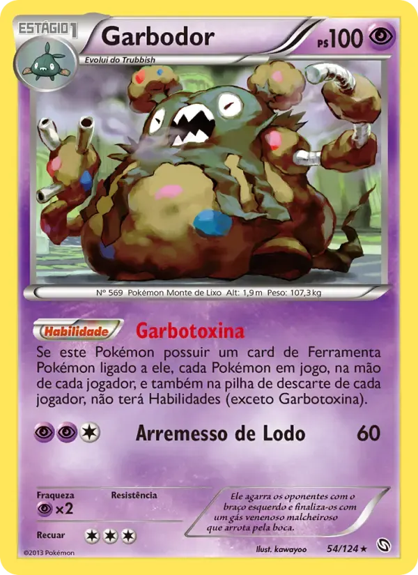 Garbodor — Dragões Enaltecidos 54 Portuguese Pokémon card