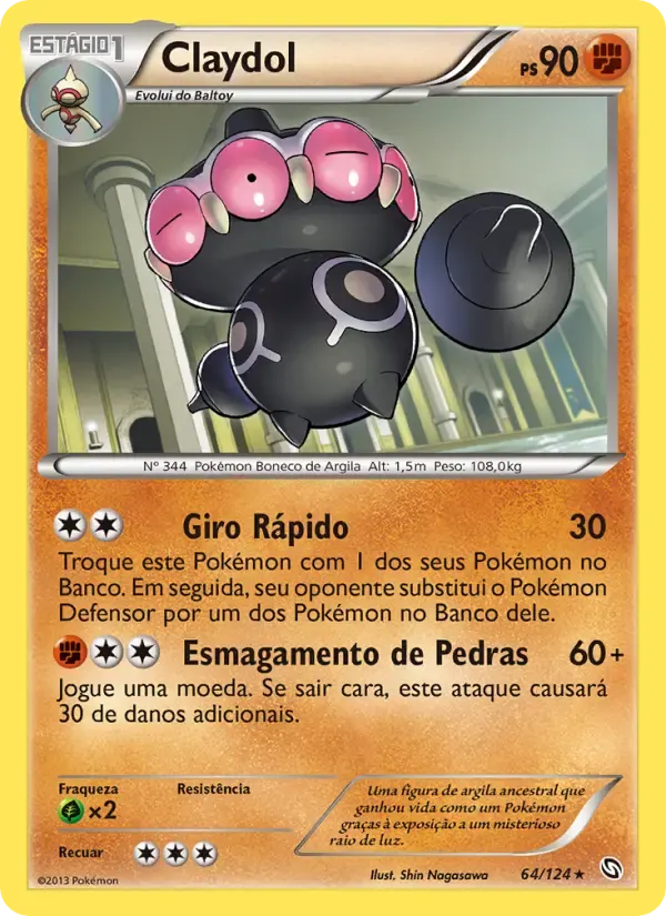 Claydol — Dragões Enaltecidos 64 Portuguese Pokémon card