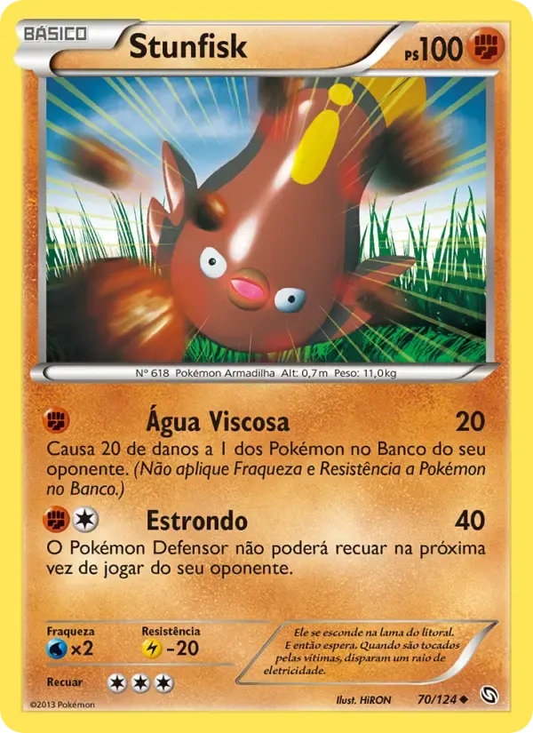 Stunfisk — Dragões Enaltecidos 70 Portuguese Pokémon card