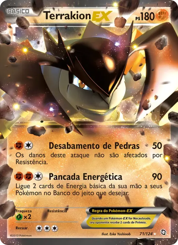 Terrakion-EX — Dragões Enaltecidos 71 Portuguese Pokémon card