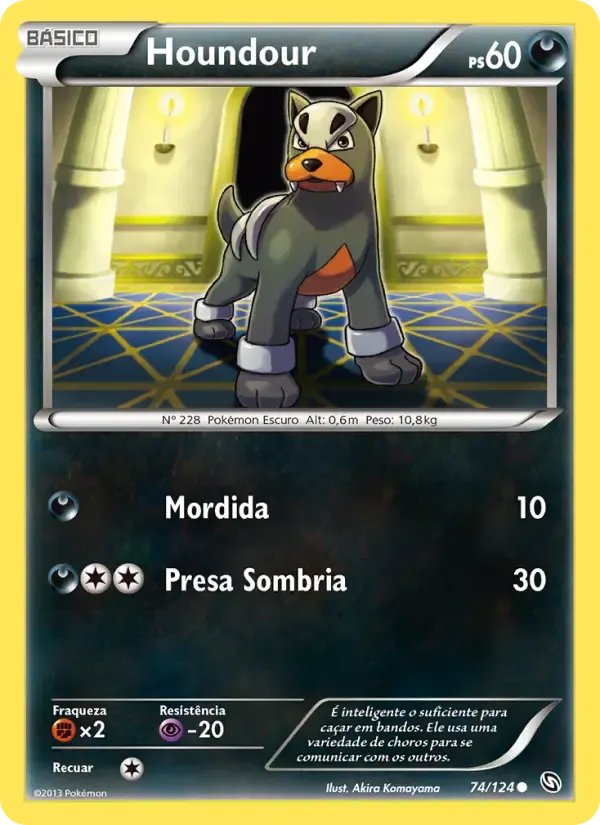 Houndour — Dragões Enaltecidos 74 Portuguese Pokémon card