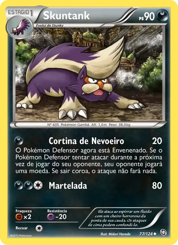 Skuntank — Dragões Enaltecidos 77 Portuguese Pokémon card