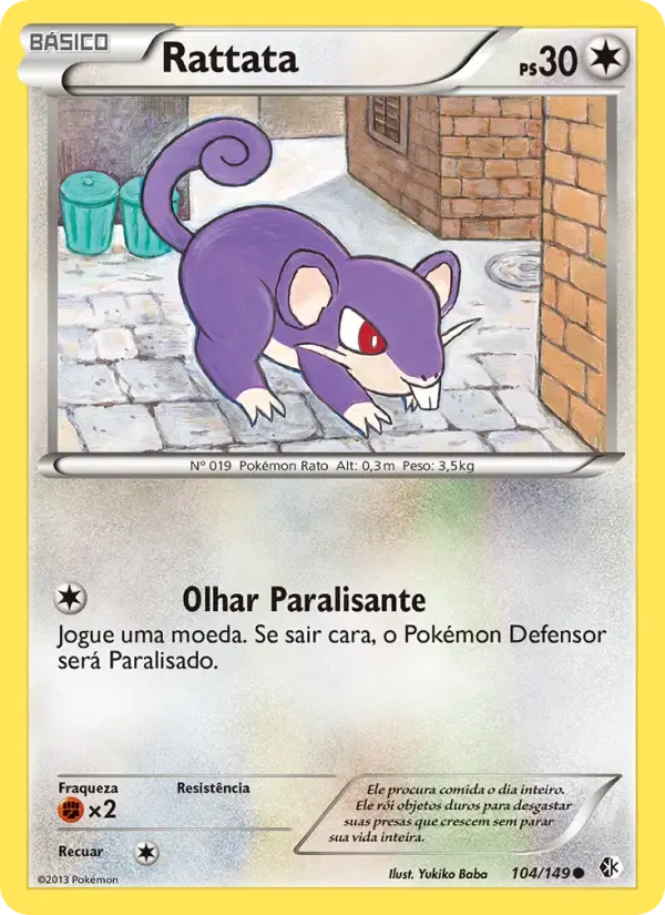 Rattata — Fronteiras Cruzadas 104 Portuguese Pokémon card