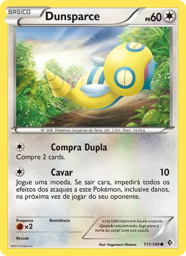 Dunsparce — Fronteiras Cruzadas 111 Portuguese Pokémon card