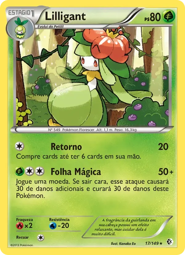 Lilligant — Fronteiras Cruzadas 17 Portuguese Pokémon card