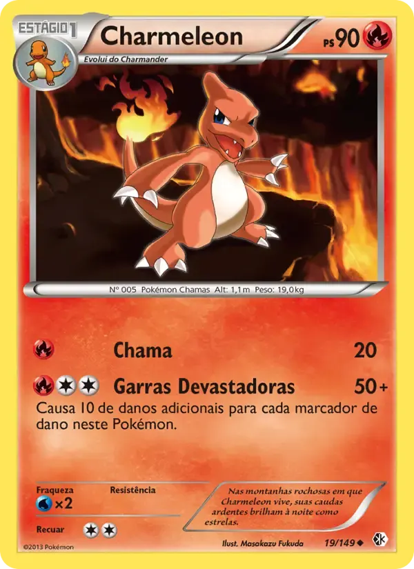 Charmeleon — Fronteiras Cruzadas 19 Portuguese Pokémon card