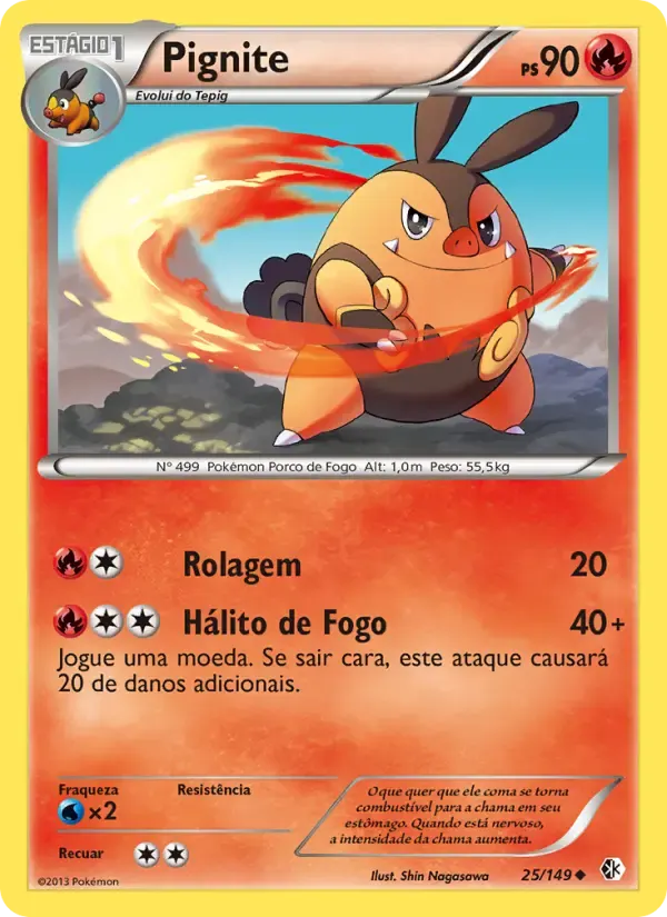 Pignite — Fronteiras Cruzadas 25 Portuguese Pokémon card
