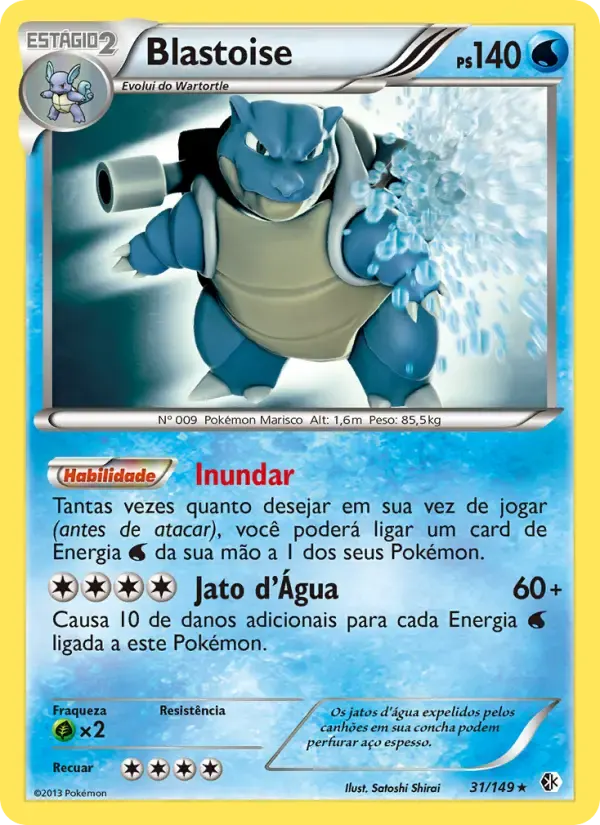 Blastoise — Fronteiras Cruzadas 31 Portuguese Pokémon card