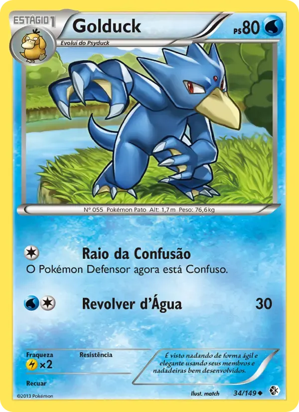 Golduck — Fronteiras Cruzadas 34 Portuguese Pokémon card