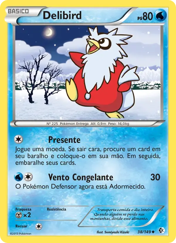 Delibird — Fronteiras Cruzadas 38 Portuguese Pokémon card