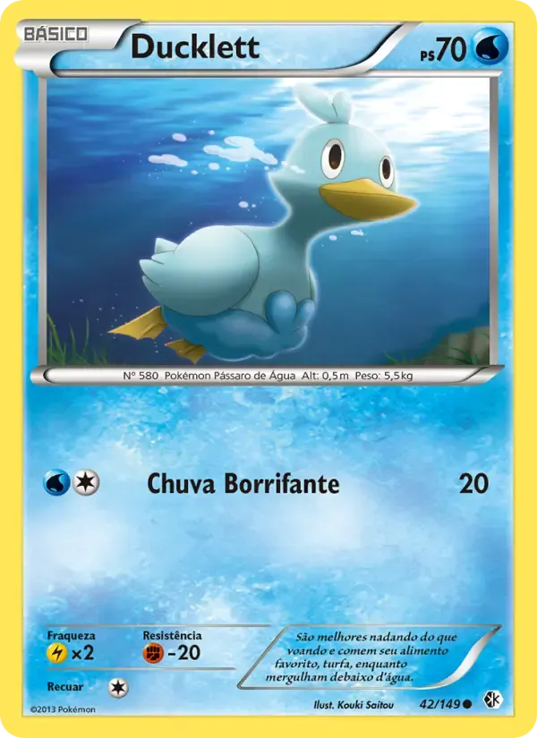 Ducklett — Fronteiras Cruzadas 42 Portuguese Pokémon card