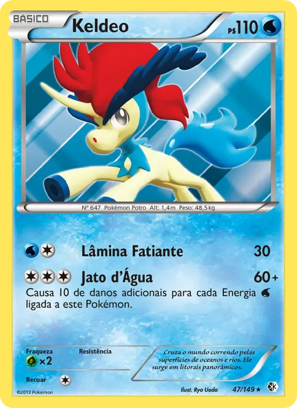 Keldeo — Fronteiras Cruzadas 47 Portuguese Pokémon card