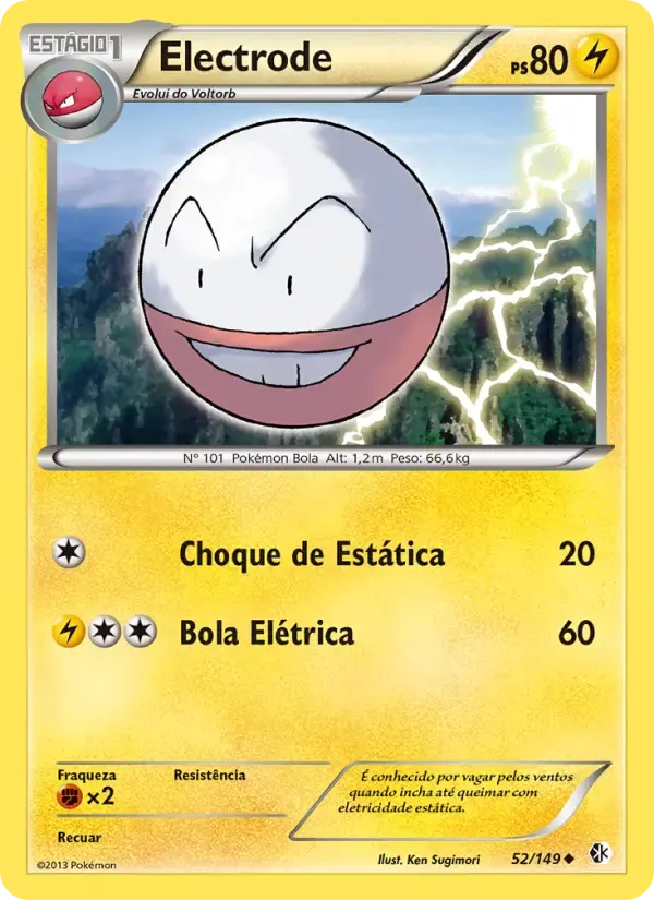 Electrode — Fronteiras Cruzadas 52 Portuguese Pokémon card