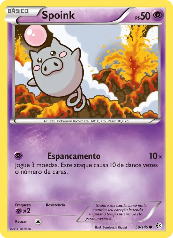Spoink — Fronteiras Cruzadas 59 Portuguese Pokémon card