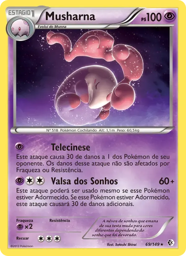 Musharna — Fronteiras Cruzadas 69 Portuguese Pokémon card