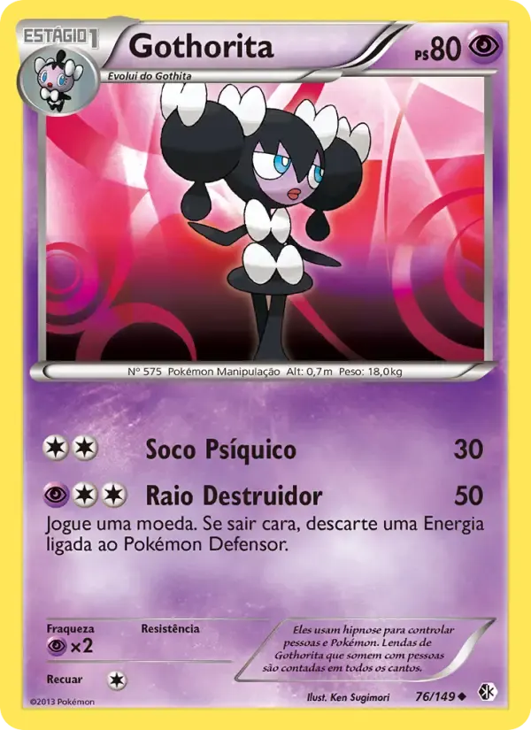 Gothorita — Fronteiras Cruzadas 76 Portuguese Pokémon card