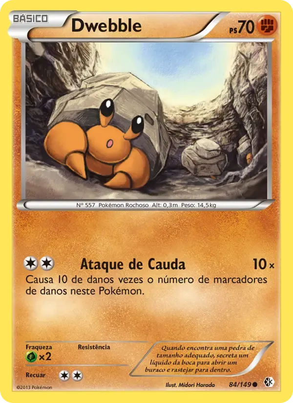 Dwebble — Fronteiras Cruzadas 84 Portuguese Pokémon card