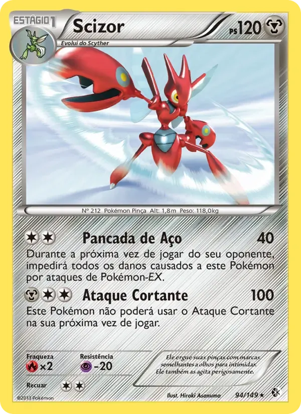 Scizor — Fronteiras Cruzadas 94 Portuguese Pokémon card