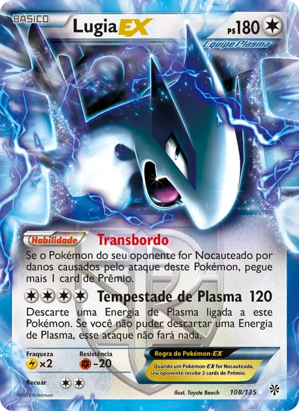 Lugia-EX — Tempestade de Plasma 108 Portuguese Pokémon card