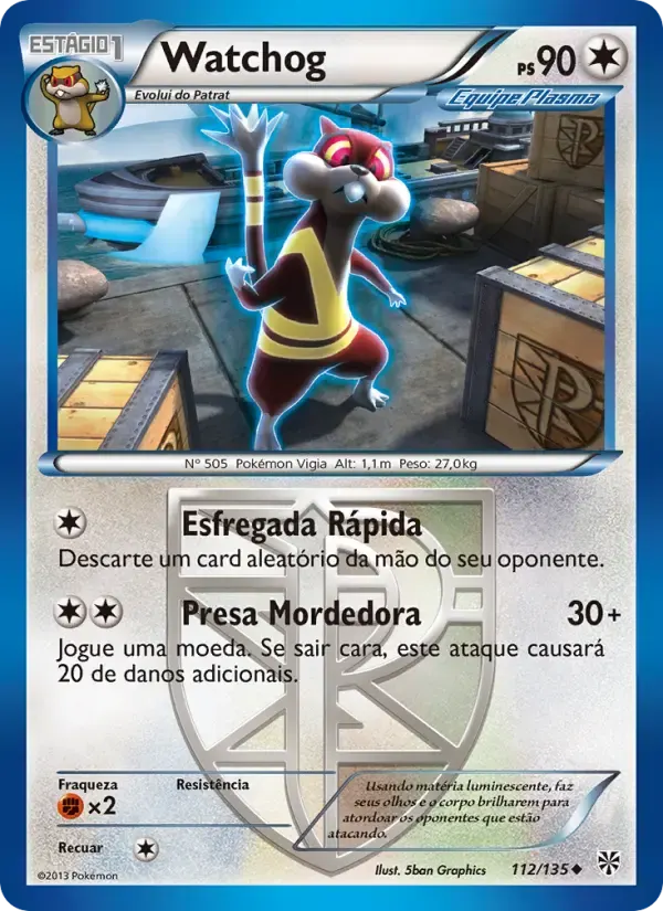 Watchog — Tempestade de Plasma 112 Portuguese Pokémon card