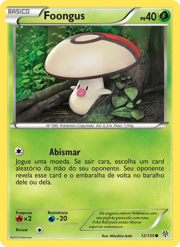 Foongus — Tempestade de Plasma 12 Portuguese Pokémon card