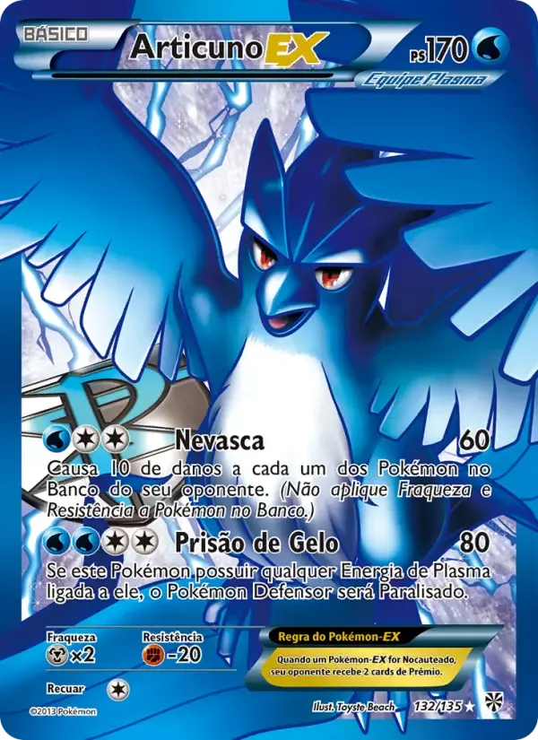 Articuno-EX — Tempestade de Plasma 132 Portuguese Pokémon card