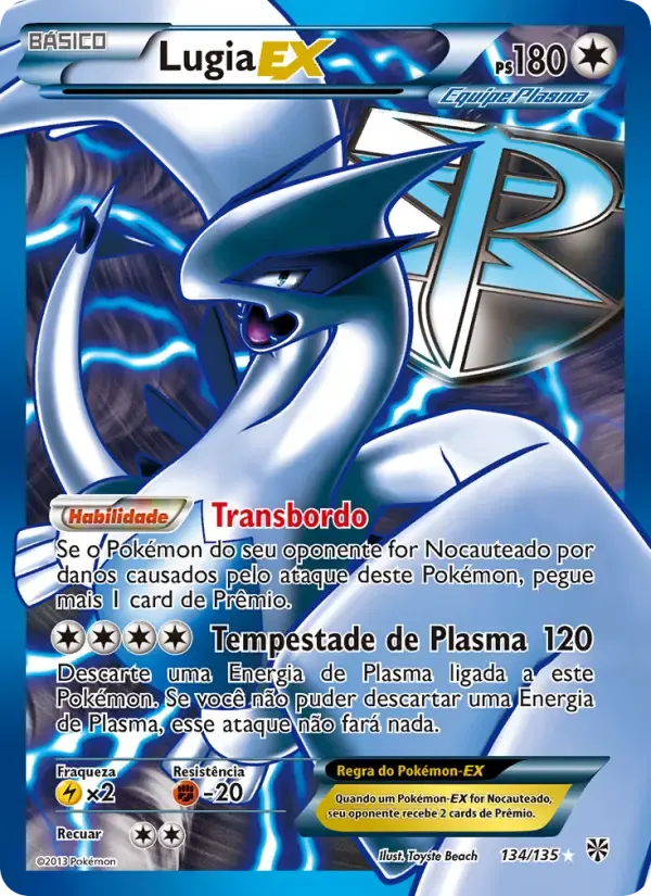 Lugia-EX — Tempestade de Plasma 134 Portuguese Pokémon card