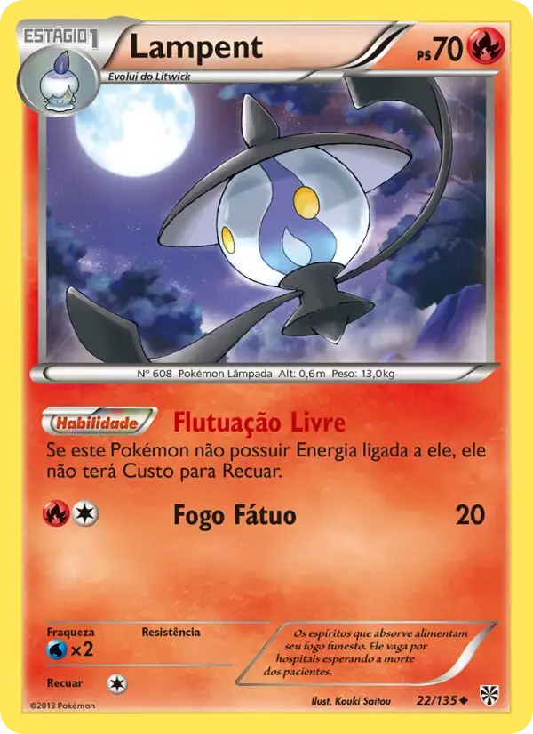 Lampent — Tempestade de Plasma 22 Portuguese Pokémon card
