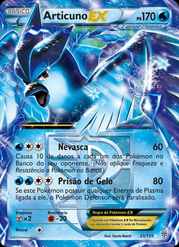 Articuno-EX — Tempestade de Plasma 25 Portuguese Pokémon card