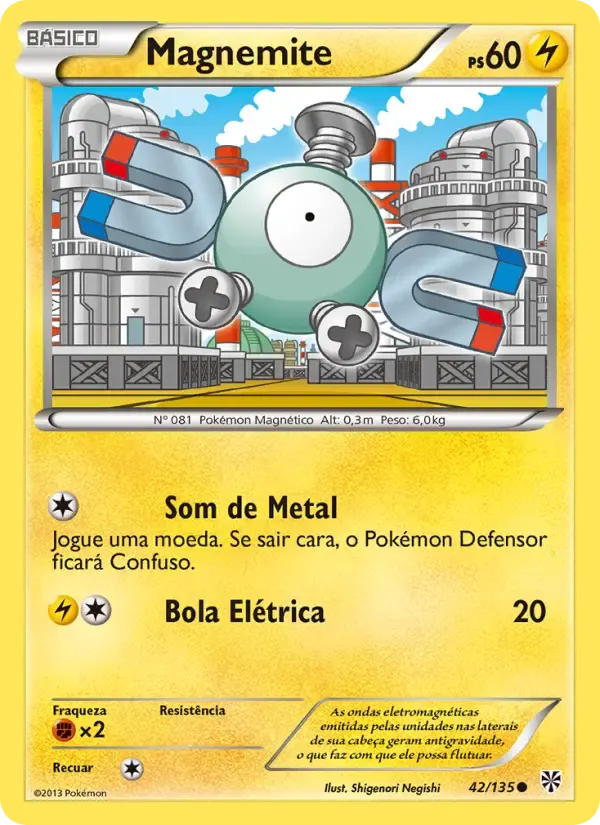 Magnemite — Tempestade de Plasma 42 Portuguese Pokémon card