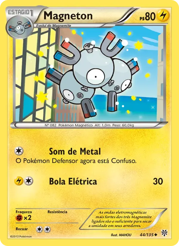 Magneton — Tempestade de Plasma 44 Portuguese Pokémon card