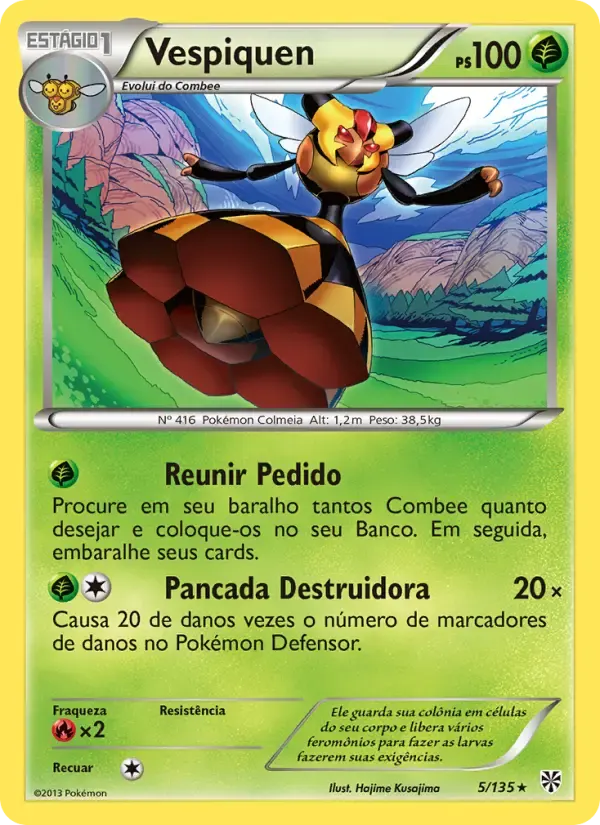 Vespiquen — Tempestade de Plasma 5 Portuguese Pokémon card