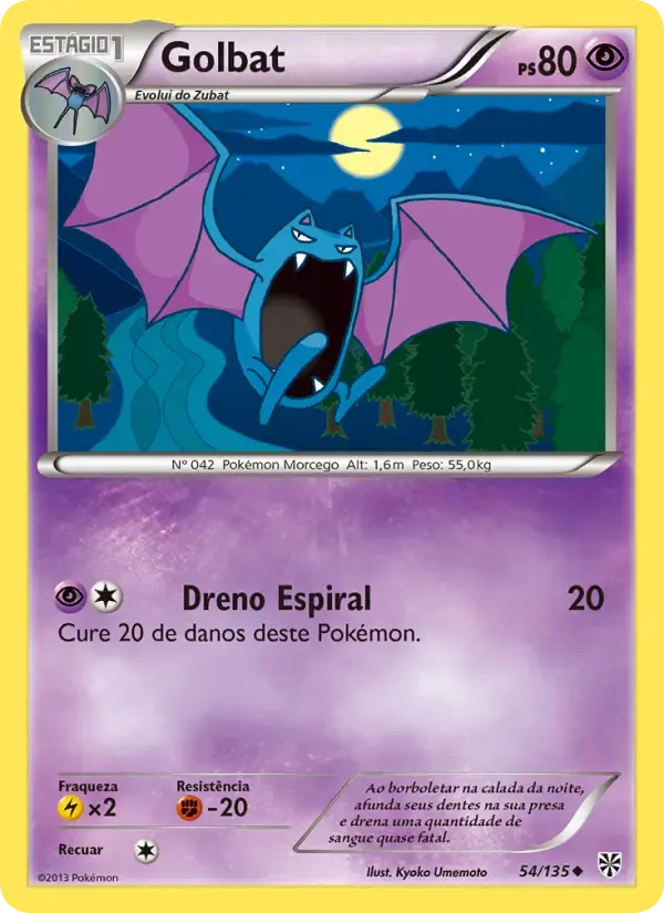 Golbat — Tempestade de Plasma 54 Portuguese Pokémon card