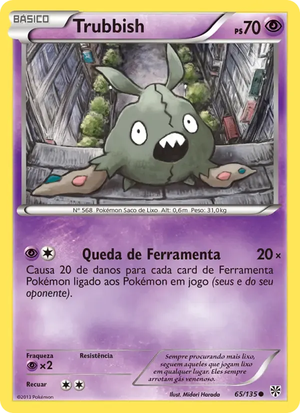 Trubbish — Tempestade de Plasma 65 Portuguese Pokémon card