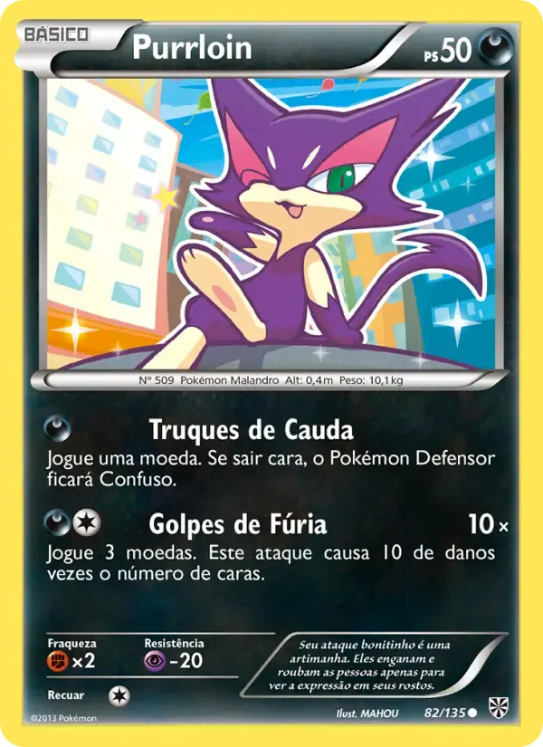 Purrloin — Tempestade de Plasma 82 Portuguese Pokémon card