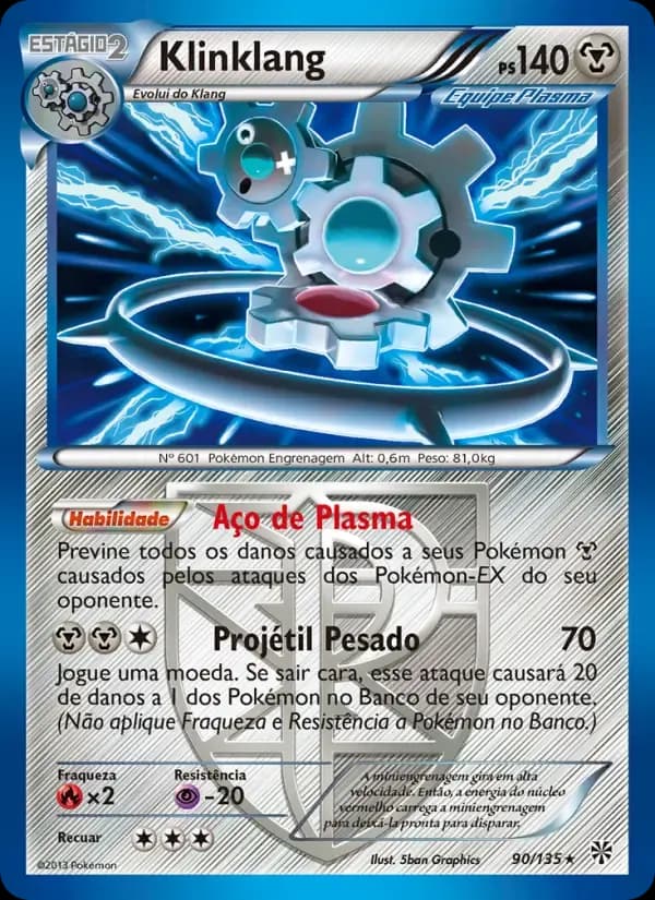 Klinklang — Tempestade de Plasma 90 Portuguese Pokémon card