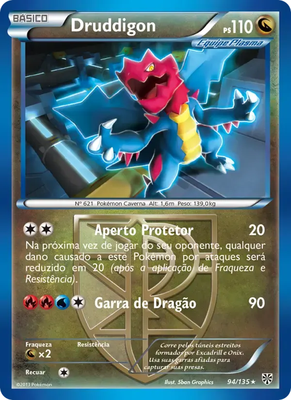 Druddigon — Tempestade de Plasma 94 Portuguese Pokémon card