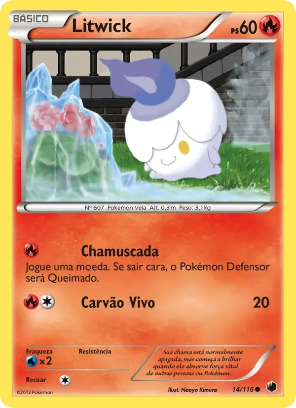 Litwick — Congelamento de Plasma 14 Portuguese Pokémon card