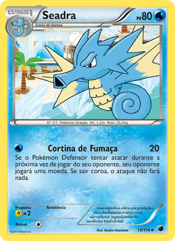Seadra — Congelamento de Plasma 19 Portuguese Pokémon card