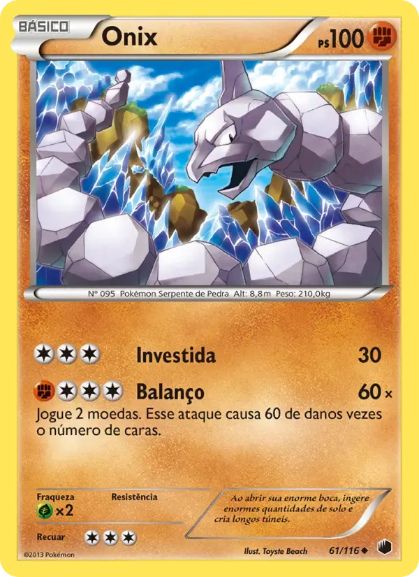 Onix — Congelamento de Plasma 61 Portuguese Pokémon card