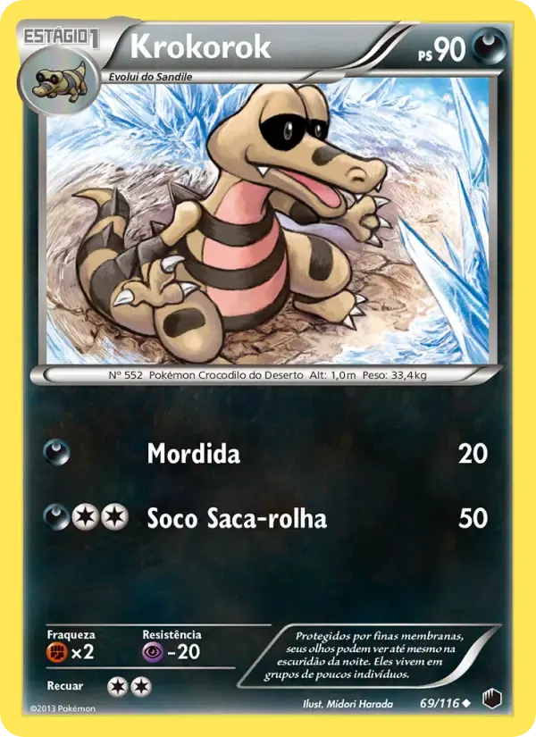 Krokorok — Congelamento de Plasma 69 Portuguese Pokémon card