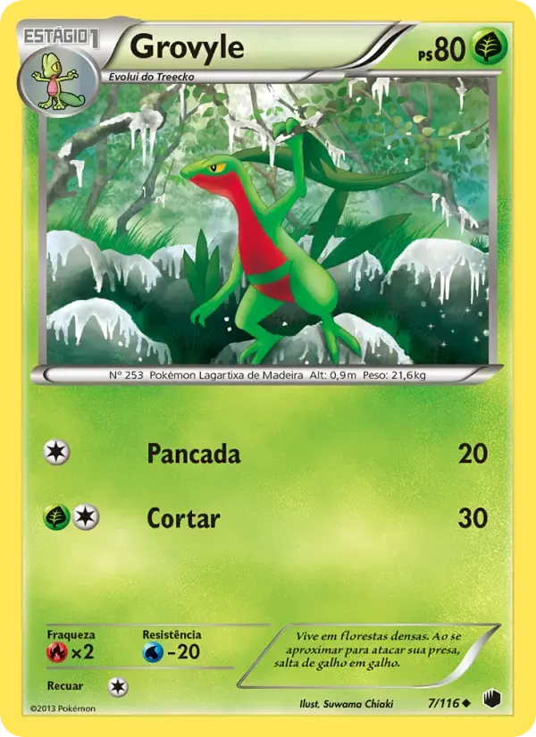 Grovyle — Congelamento de Plasma 7 Portuguese Pokémon card