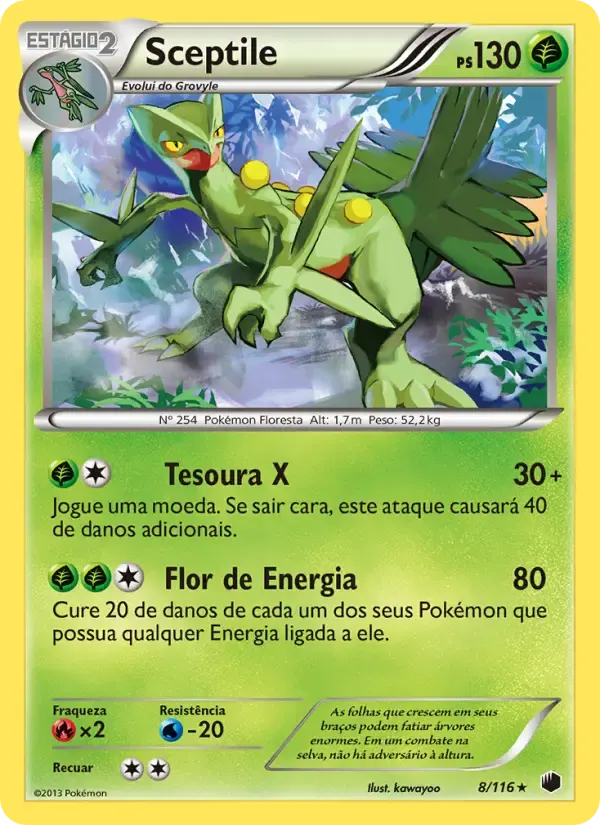 Sceptile — Congelamento de Plasma 8 Portuguese Pokémon card